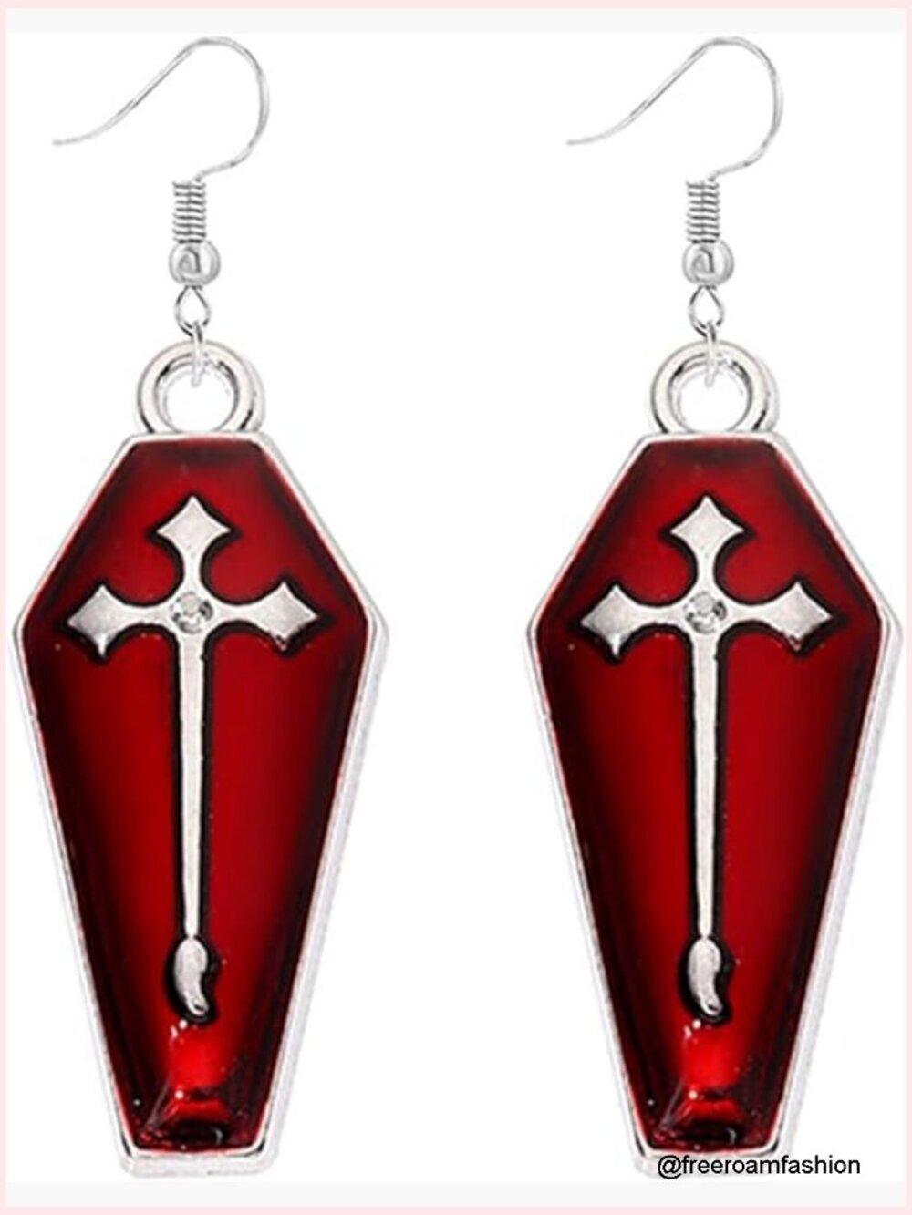 Gothic Cross Hoop Earrings Creative Funny Retro Exaggerated Punk Style
